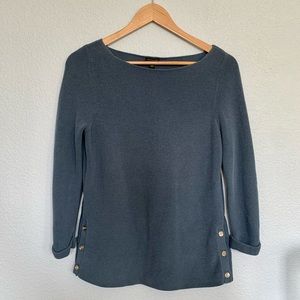 Ann Taylor Navy Blue Quarter Sleeve Blouse